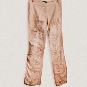 Y2K Vintage XOXO Cream Low Rise Ruched Pants | Indie Sleaze / 2000s Club Kid | M